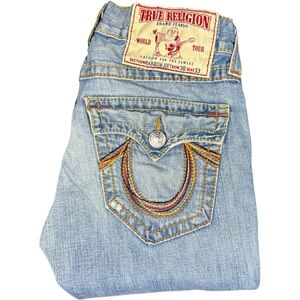 TRUE RELIGION VINTAGE RAINBOW JOEY Y2K FLARE JEANS